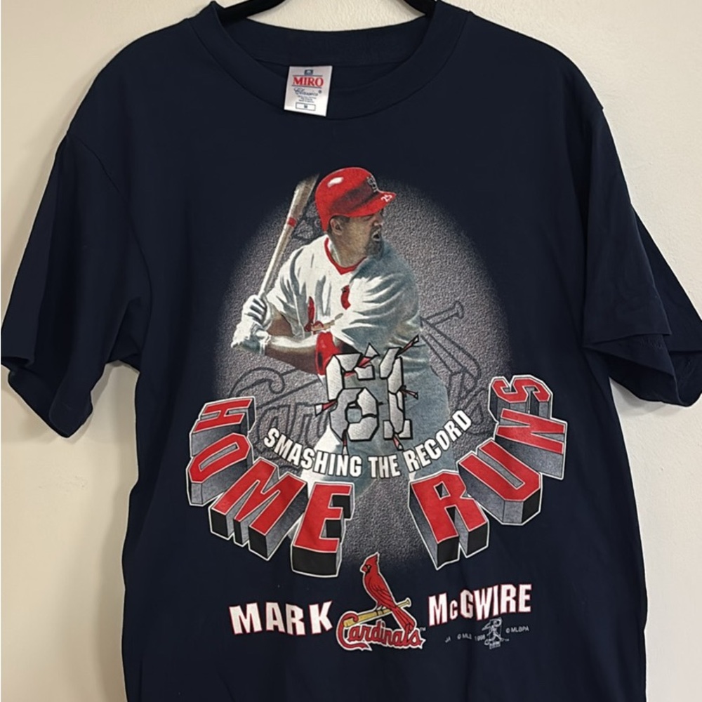 Vintage Navy Blue Mark McGwire Graphic MLB T-Shirt